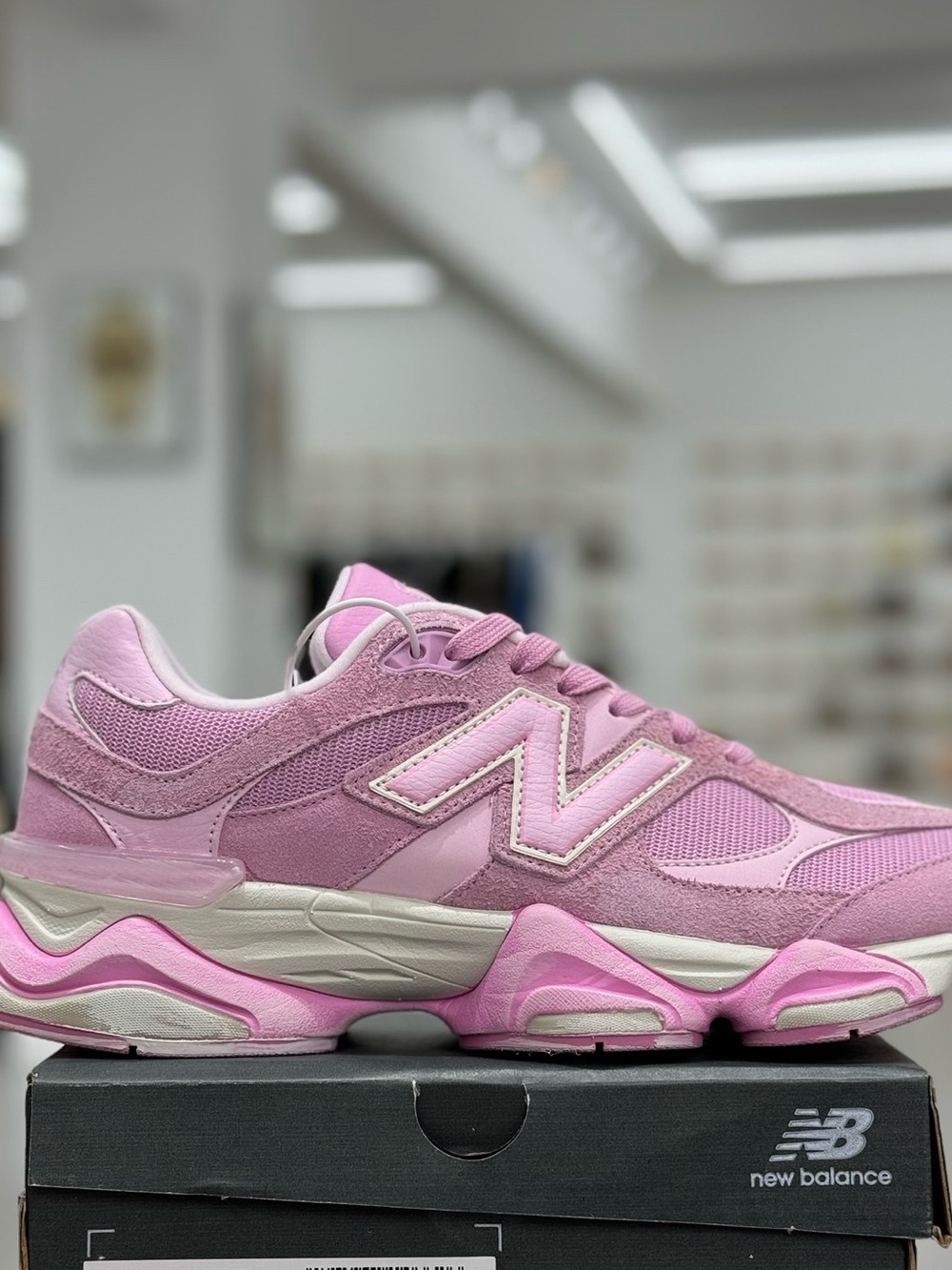 New Balance 9060 Pink Purple Suede Mesh Sneakers - Picture 8 of 9